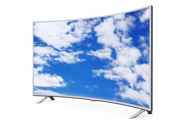 curved tv 4k sky clouds